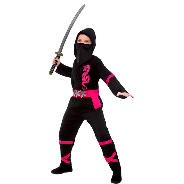 e-carnavalskleding-SYK Power Ninja pak zwart/roze