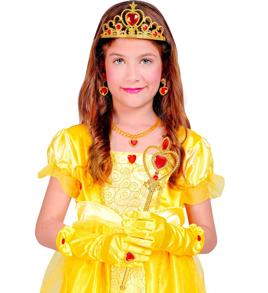 e-carnavalskleding-SYK Prinses set  Anna geel