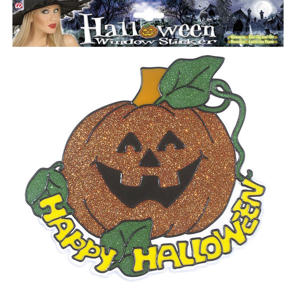 e-carnavalskleding-SYK Raamsticker Happy halloween pompoen