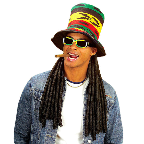 e-carnavalskleding-SYK Rasta hoed met dreadlocks reggae