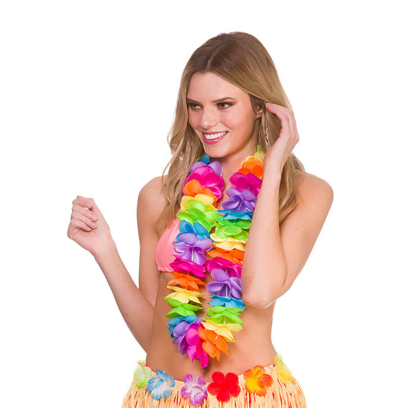 e-carnavalskleding-SYK Regenboog Hawaii slinger satijn look