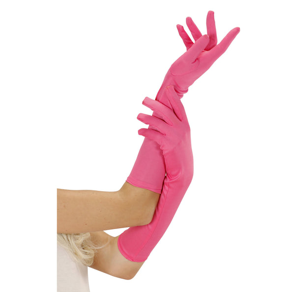 e-carnavalskleding-SYK Roze handschoenen neon lang