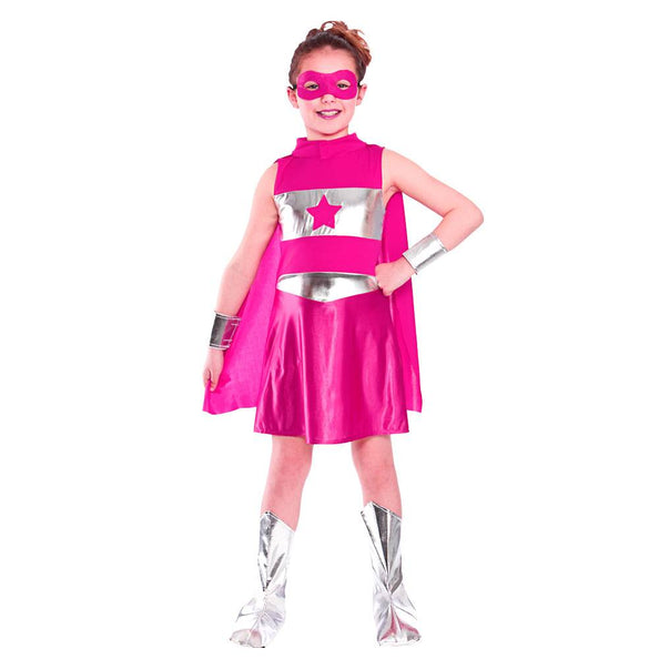 e-carnavalskleding-SYK Super Hero jurkje in roze