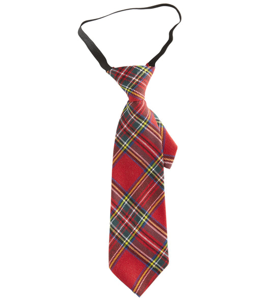 e-carnavalskleding-SYK Tartan Print Stropdas Rood