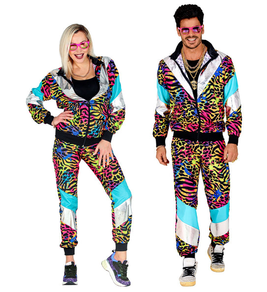 e-carnavalskleding-SYK Trainingspak zebraprint multi kleuren