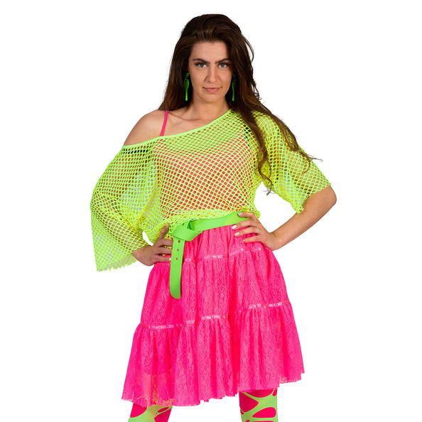 e-carnavalskleding-SYK Visnet shirt Evi in neon groen